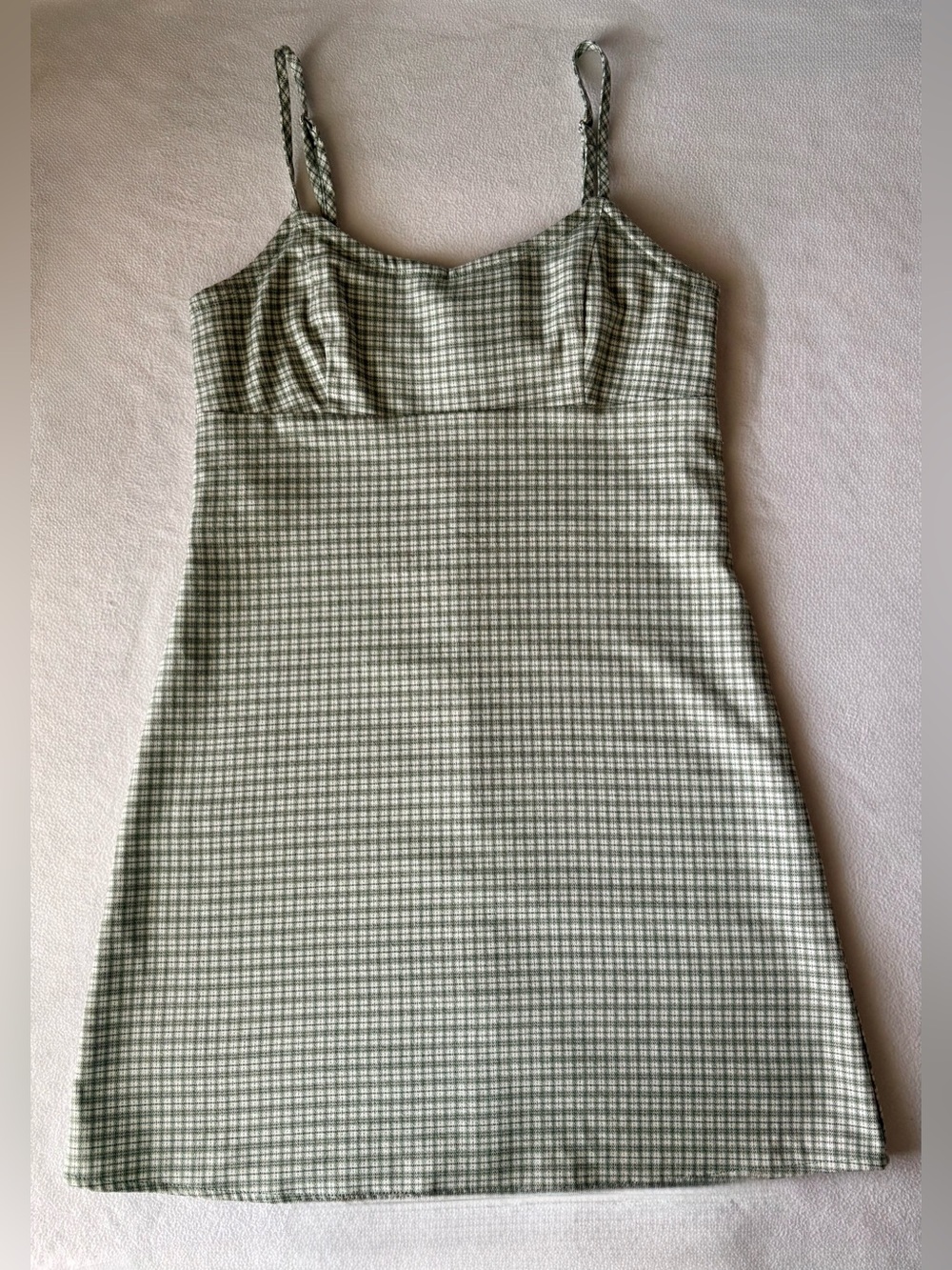 PacSun Light Green Gingham Slip Mini Dress
